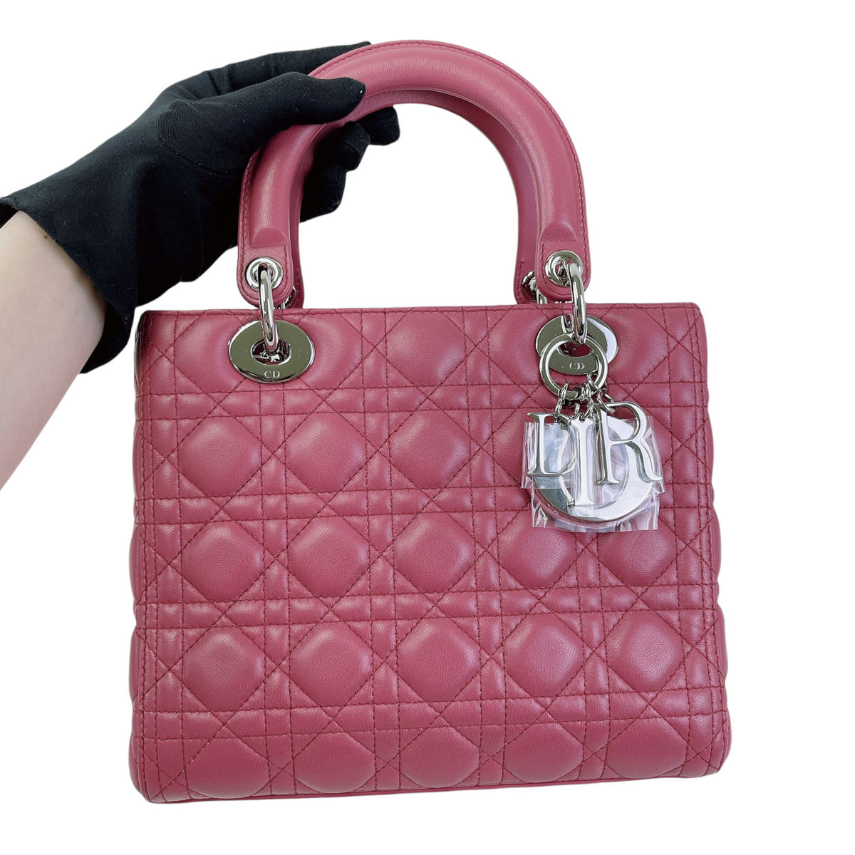 Lady Dior Cannage Lambskin Medium Pink SHW