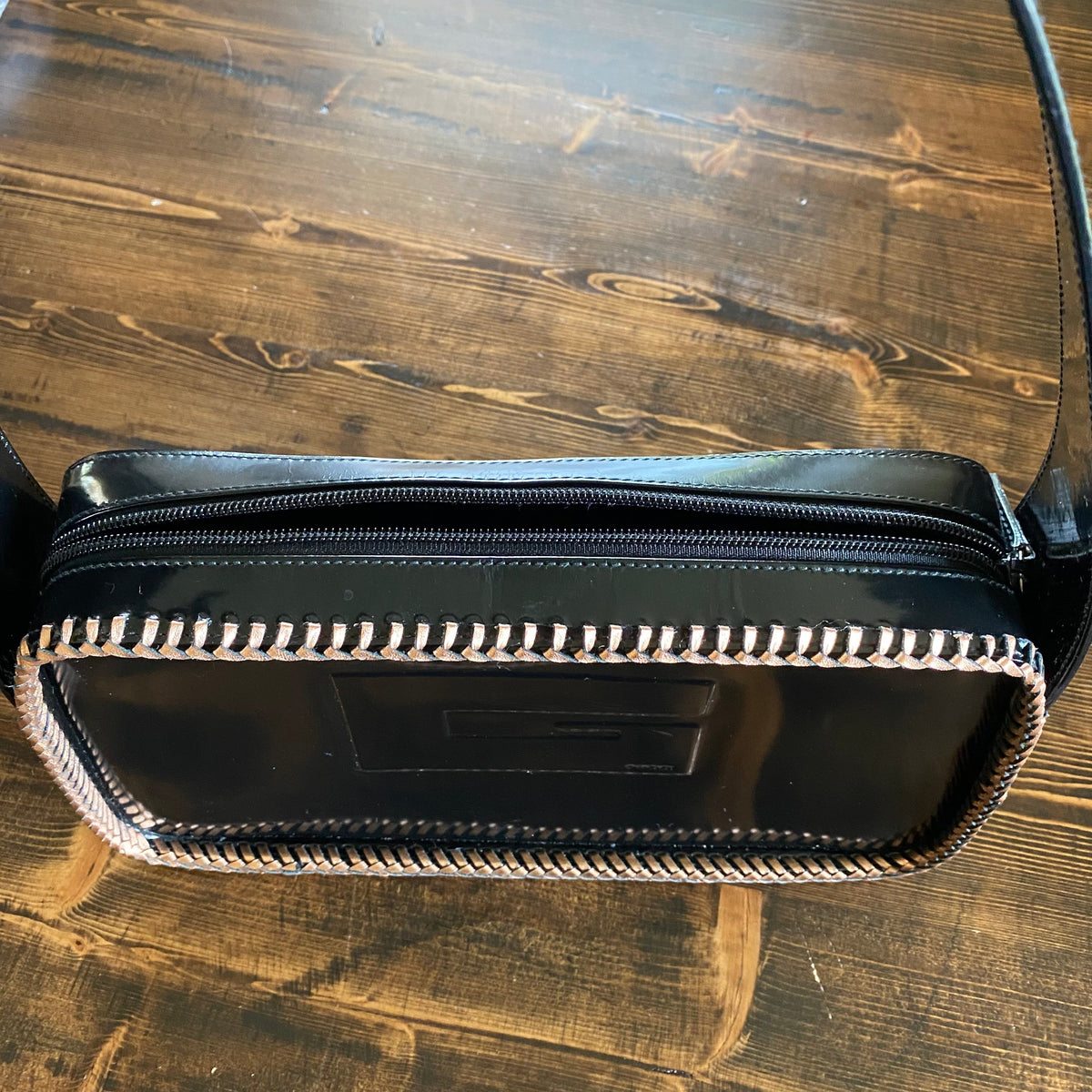 The Raven -Orvis bags Black Patent Gucci with Rose Gold Shoulder Bag