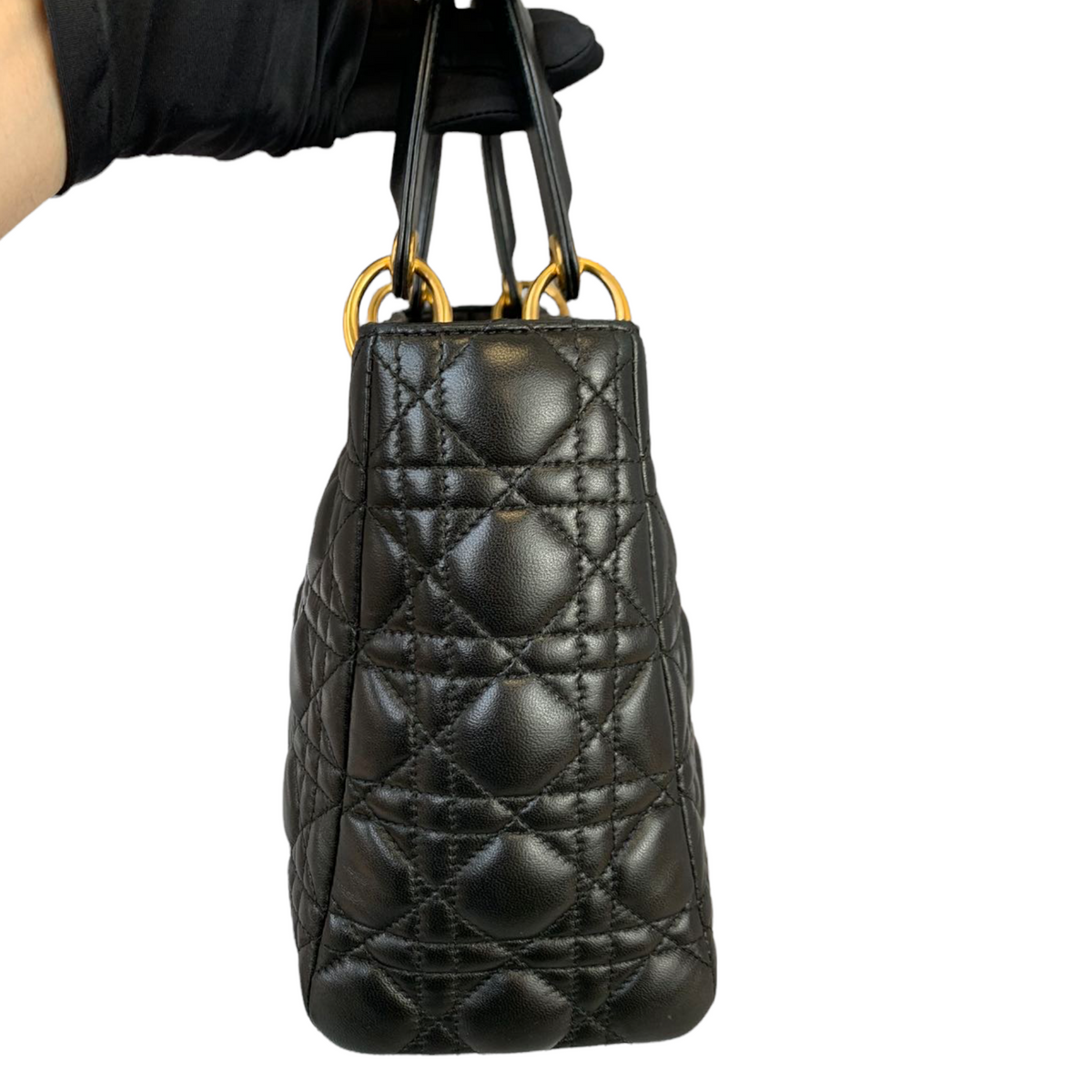 Lady Dior Lambskin Medium Black GHW