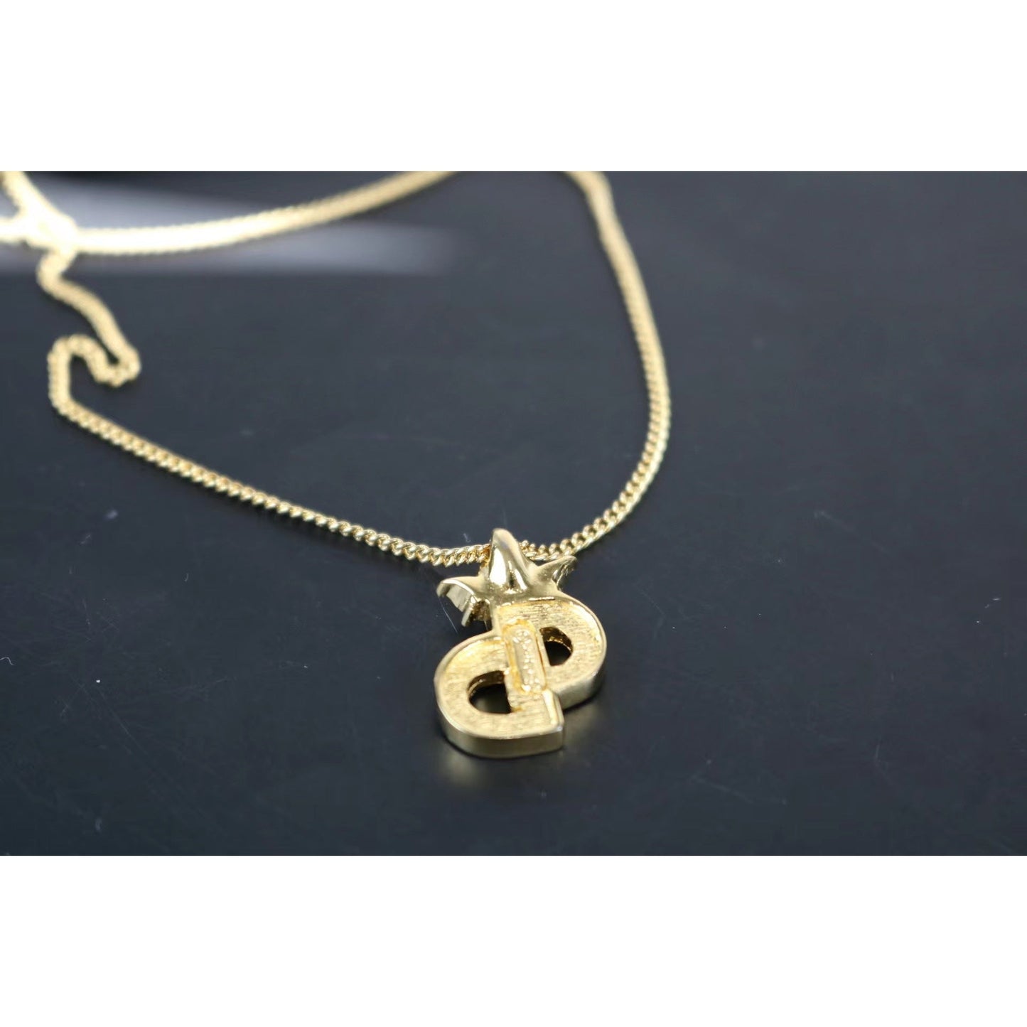 Rank A | Dior Earring Necklace Set Gold|063009
