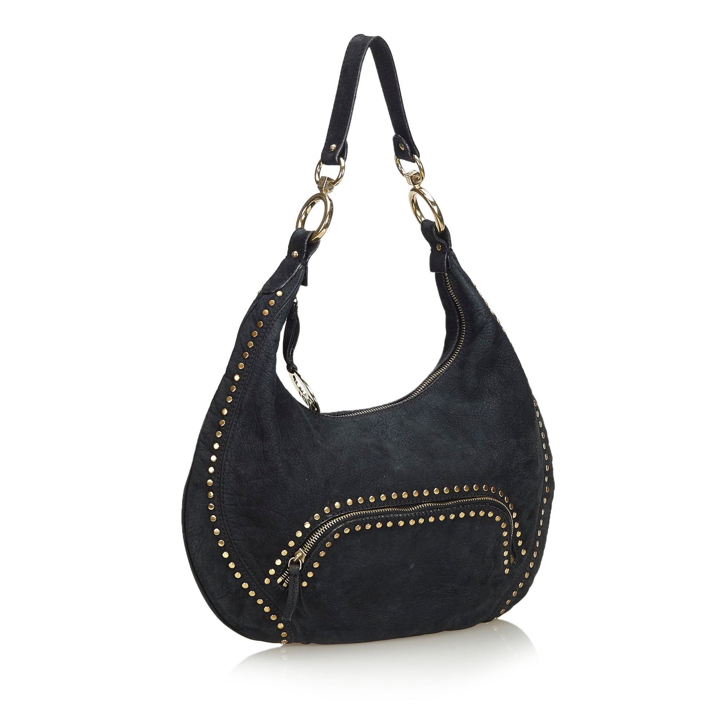 Fendi Black Nubuck Leather Chef Hobo Bag ITALY