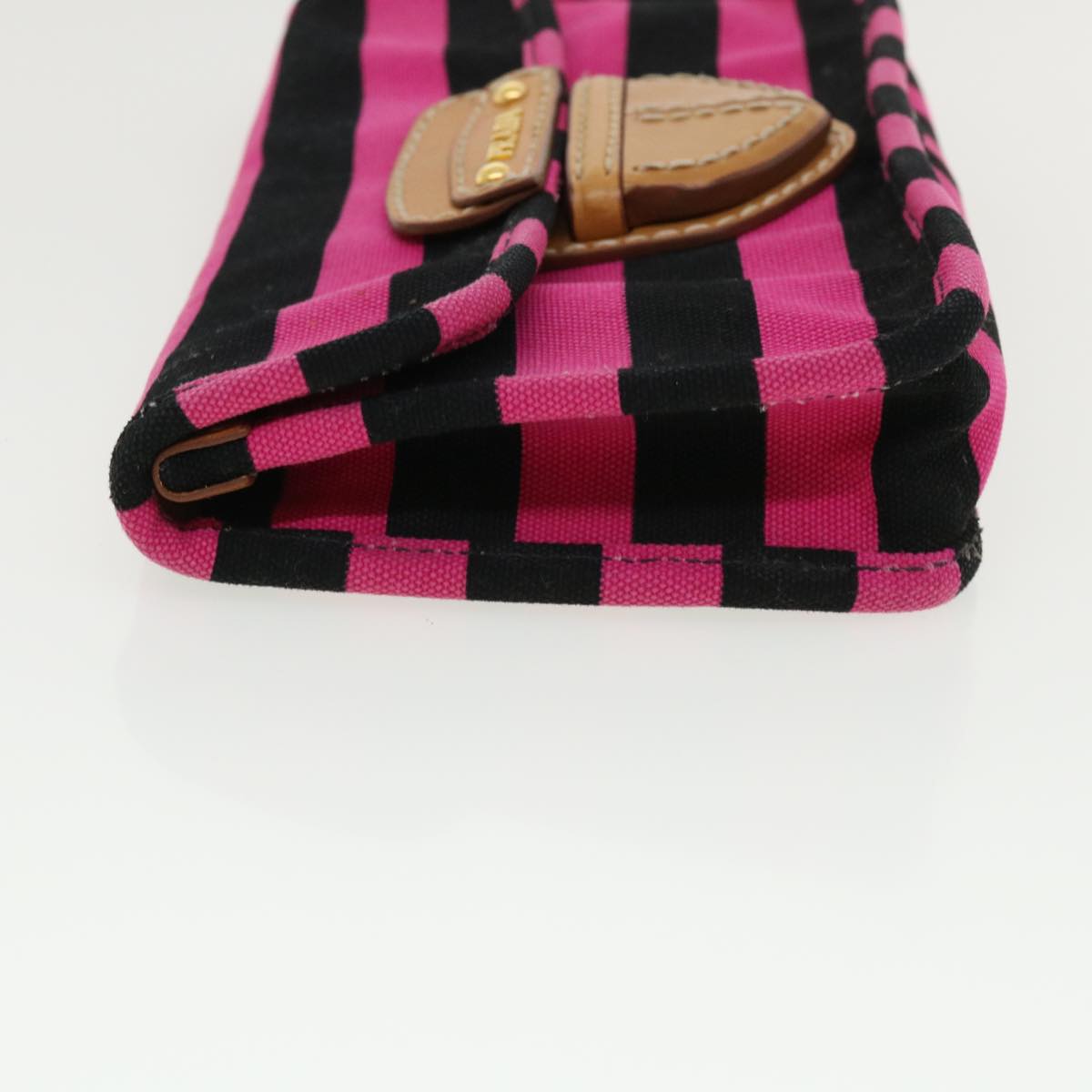 Prada Clutch Bag Canvas Black Pink jk3025