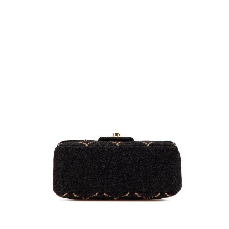 Chanel Mini Matelasse Wild Stitch Wool Shoulder Bag