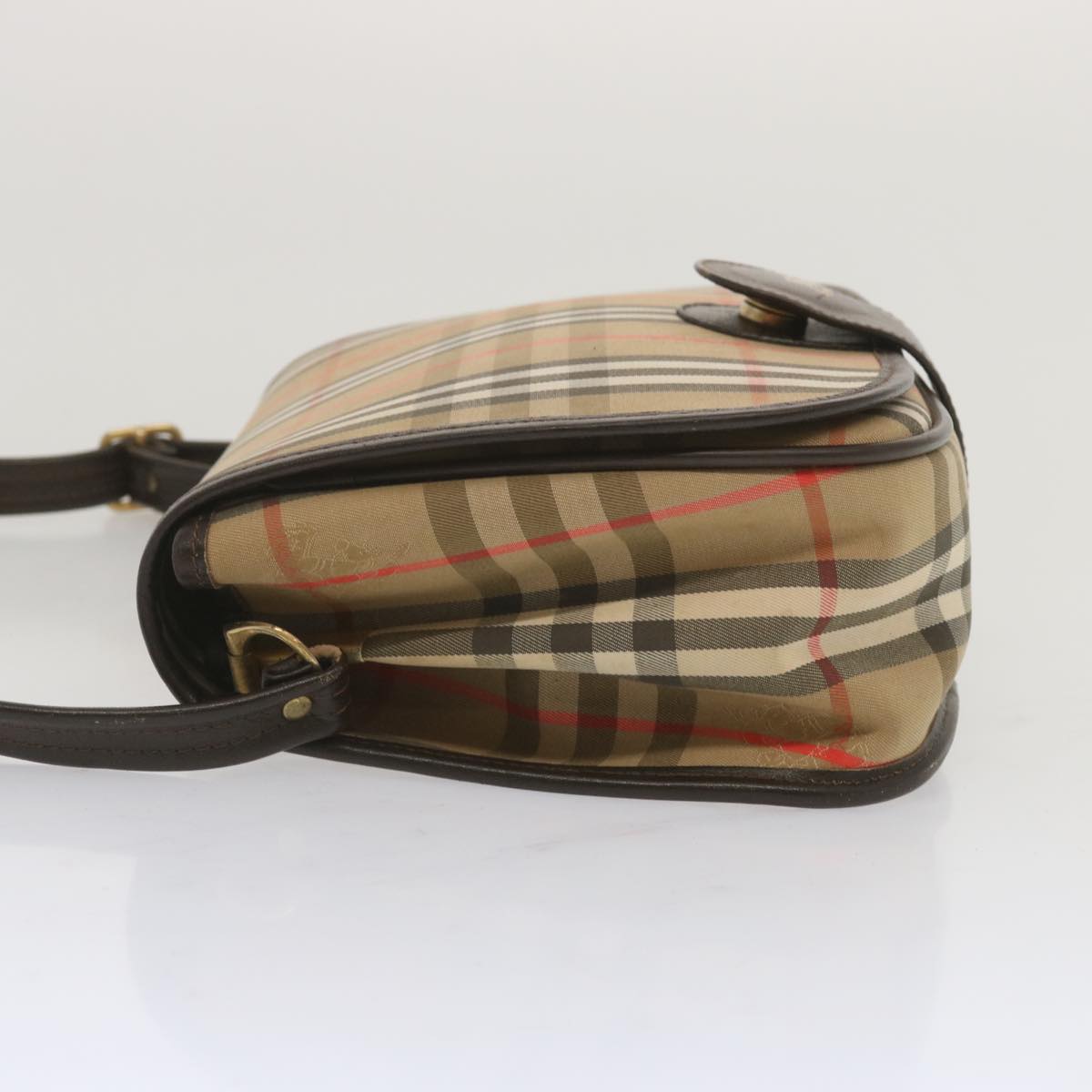 BurberrySs Nova Check Shoulder Bag Canvas Beige Auth ki4186