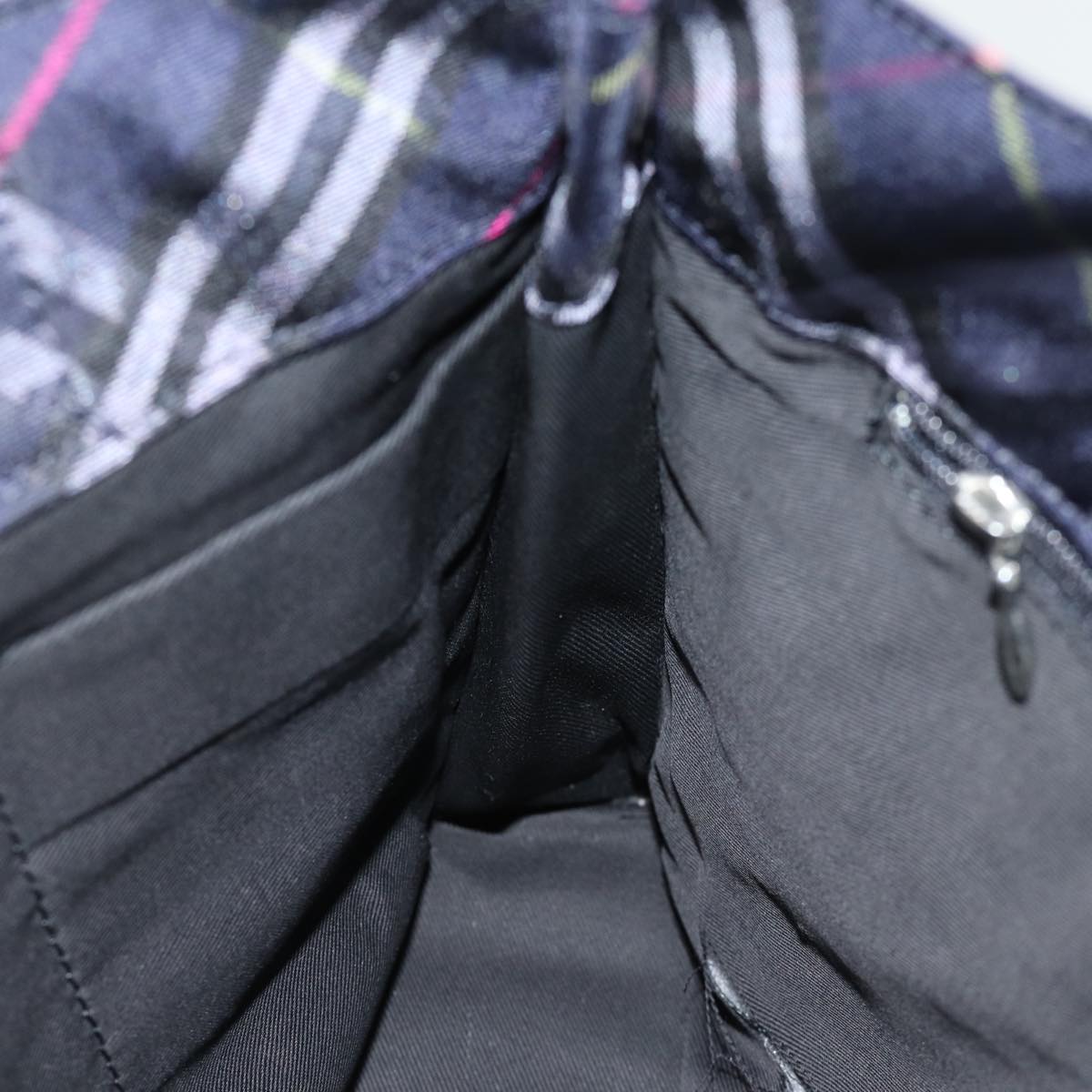 Burberry Nova Check Blue Label Hand Bag Nylon Navy Auth kk237