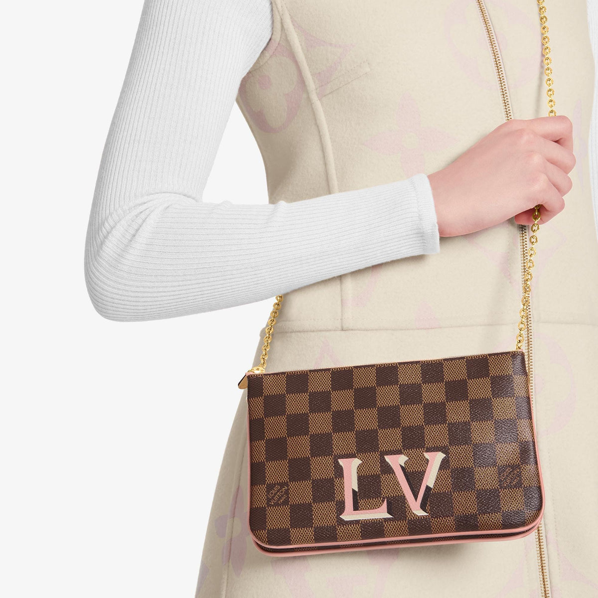 Louis Vuitton DAMIER EBÈNE Double Zip Pochette