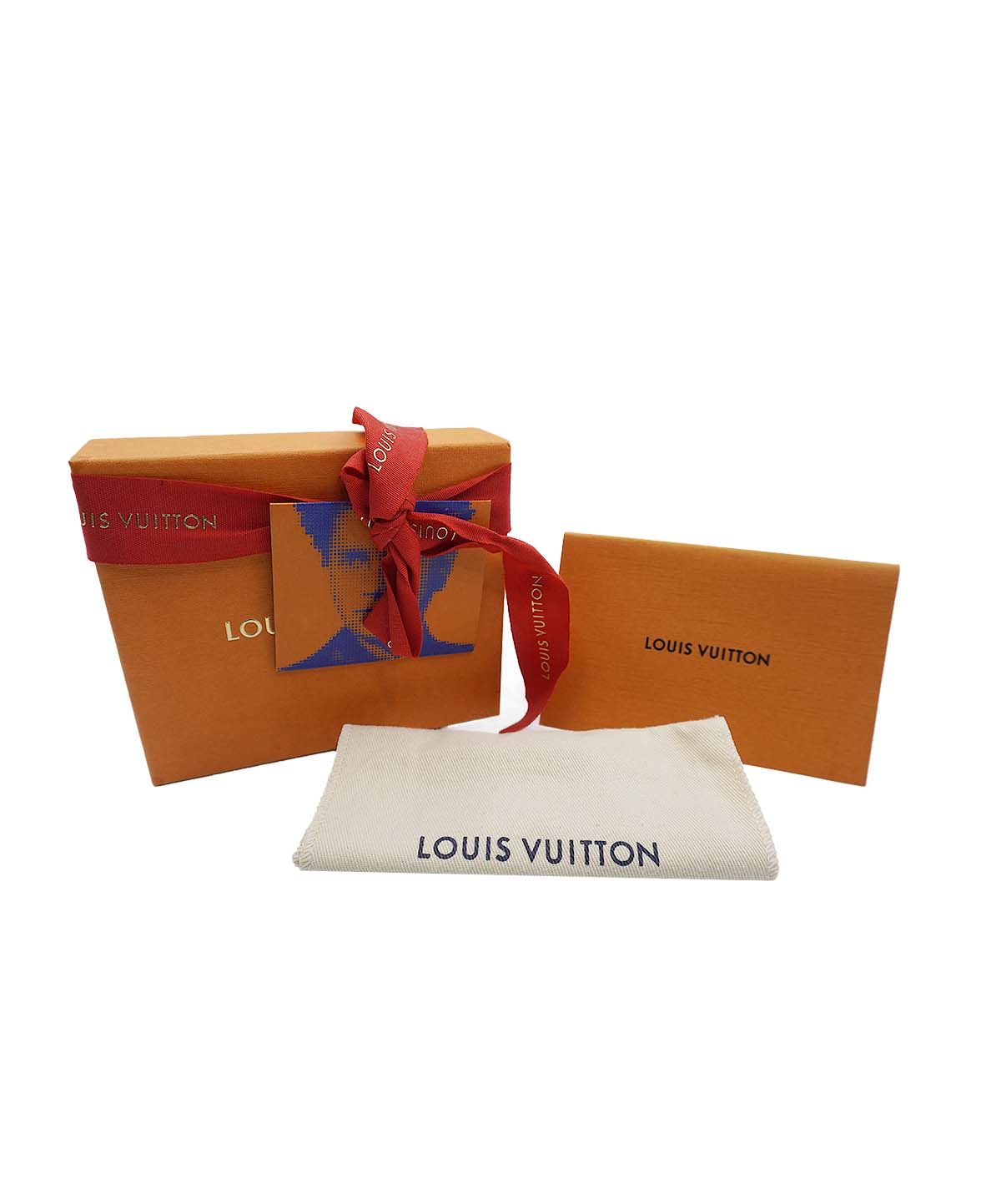LV Monogram Pattern Calfskin Marco Wallet Brown, Multicolor