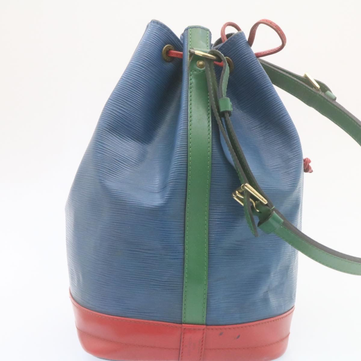LOUIS VUITTON Epi Tricolor Noe Shoulder Bag Blue Red Green M44082 LV lt292