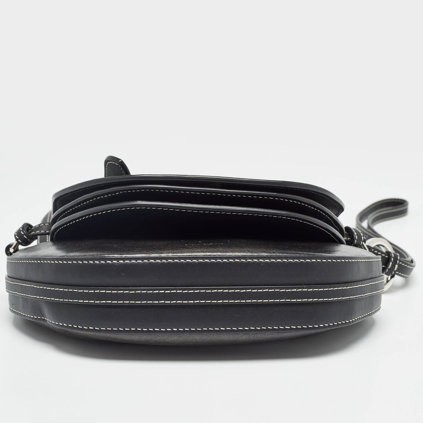 BURBERRY Black Leather Mini Double Olympia Bag