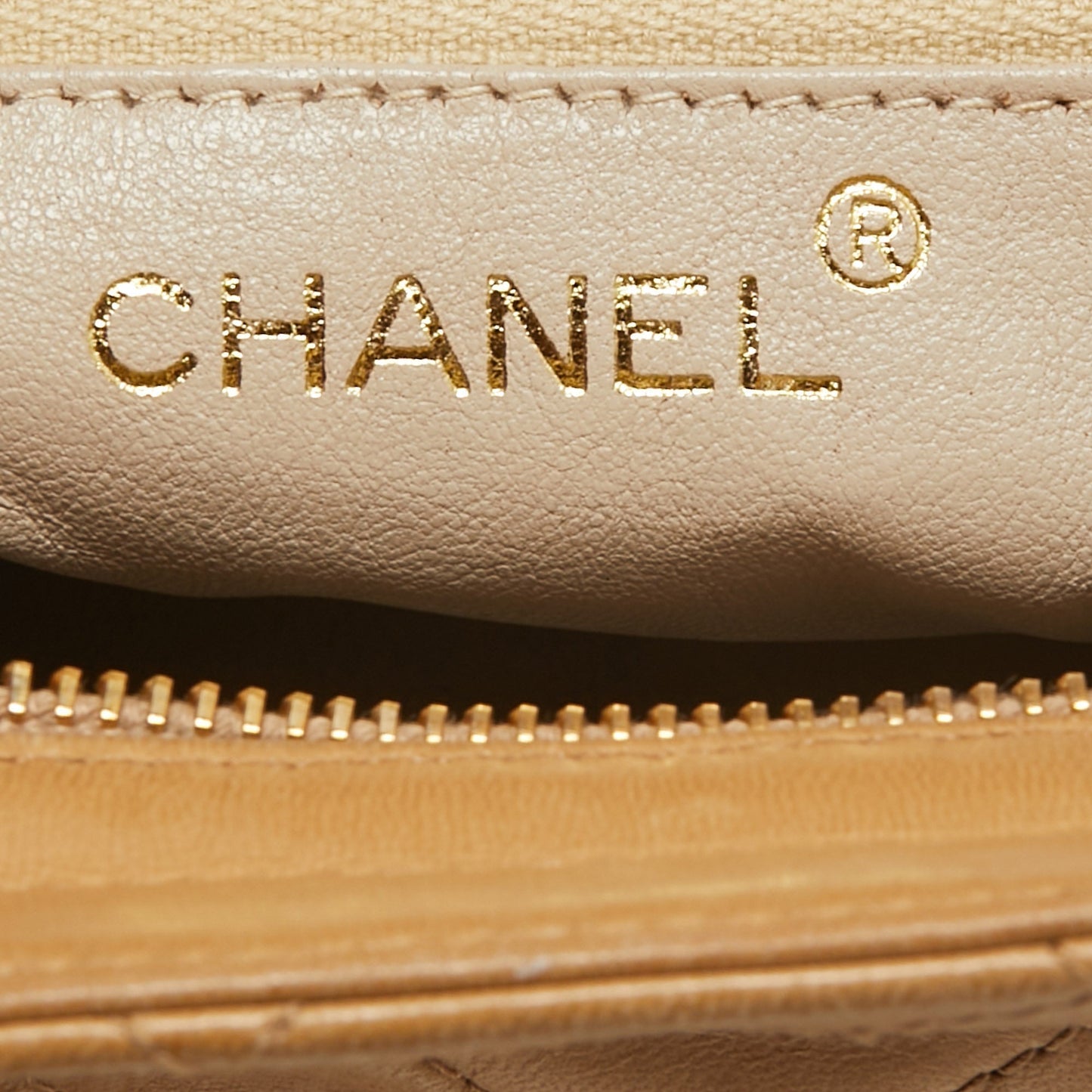 Chanel Beige Quilted Leather Mini Timeless Chain Tote