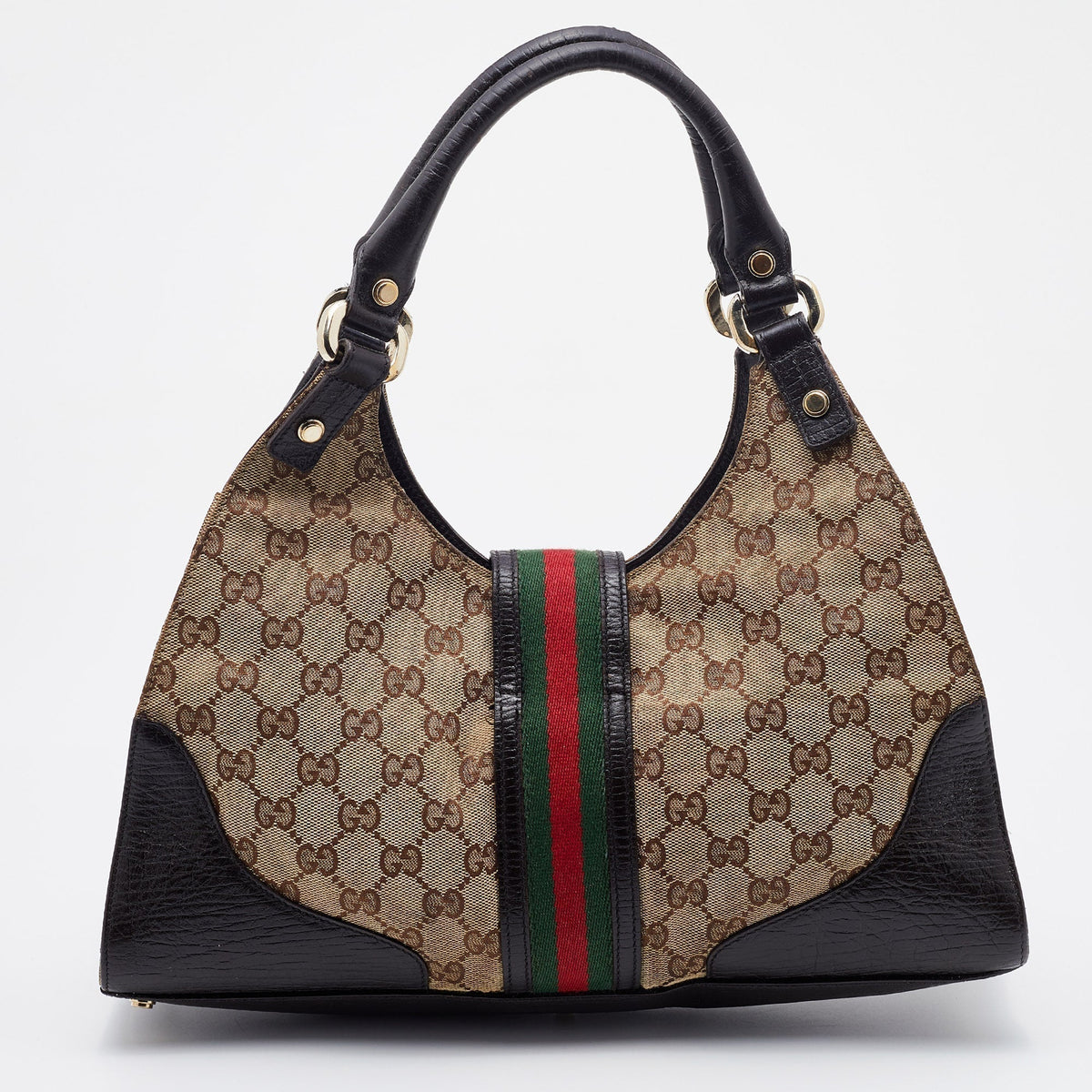 Gucci Beige/Brown GG Canvas and Leather Junco Shoulder Bag