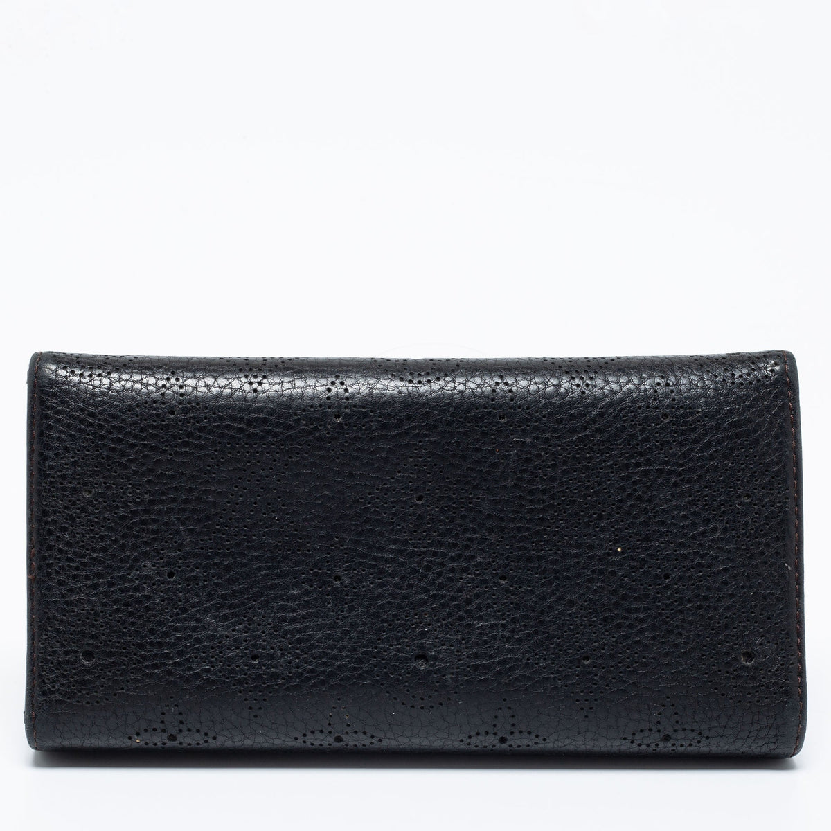 Louis Vuitton Black Monogram Mahina Leather Amelia Wallet