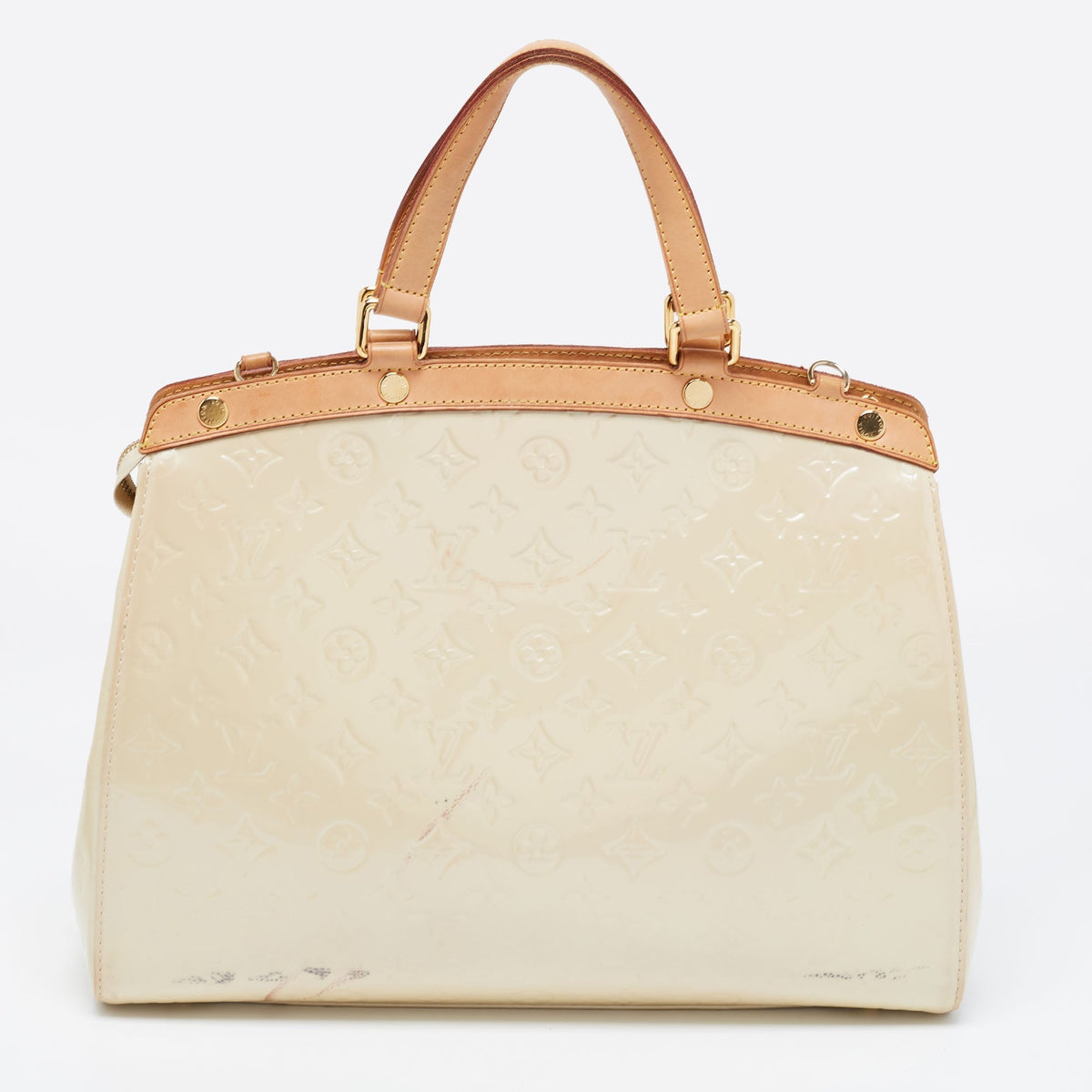 Louis Vuitton Blanc Corail Monogram Vernis Brea GM Bag