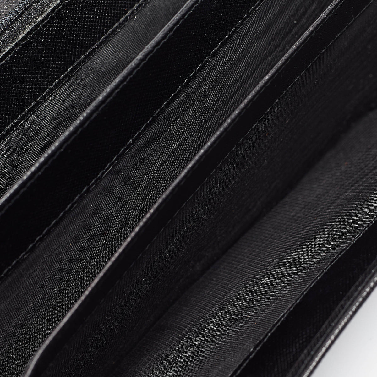 PRADA Black Saffiano Metal Leather Logo Flap Continental Wallet