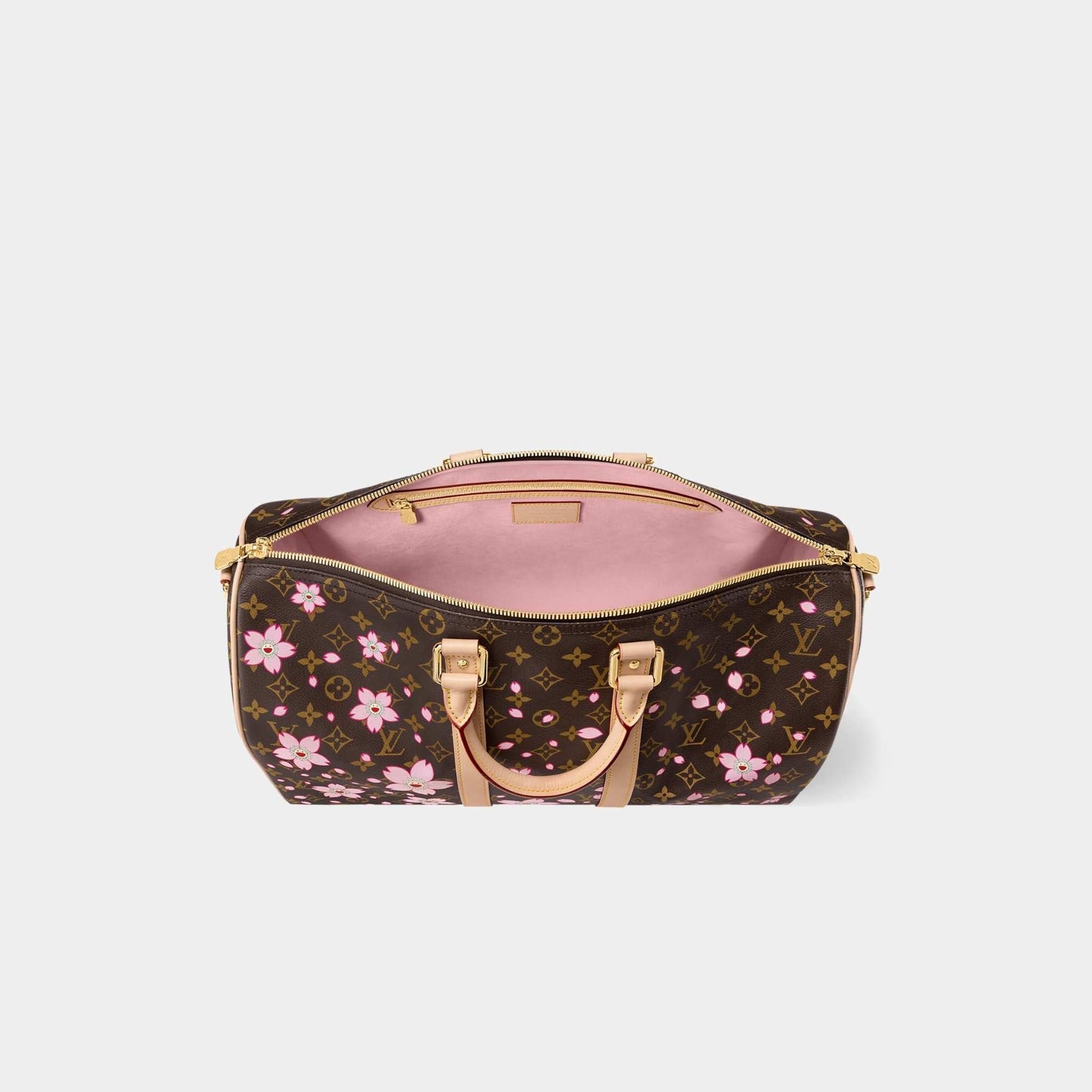 LV x TM Keepall Bandoulière 45 Monogram Cherry Blossom Motifs