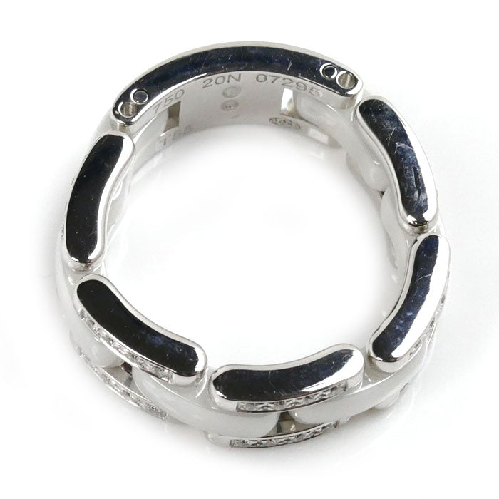 Chanel Ultra Collection Au750 White Gold White Ceramic Ring Size 14.5