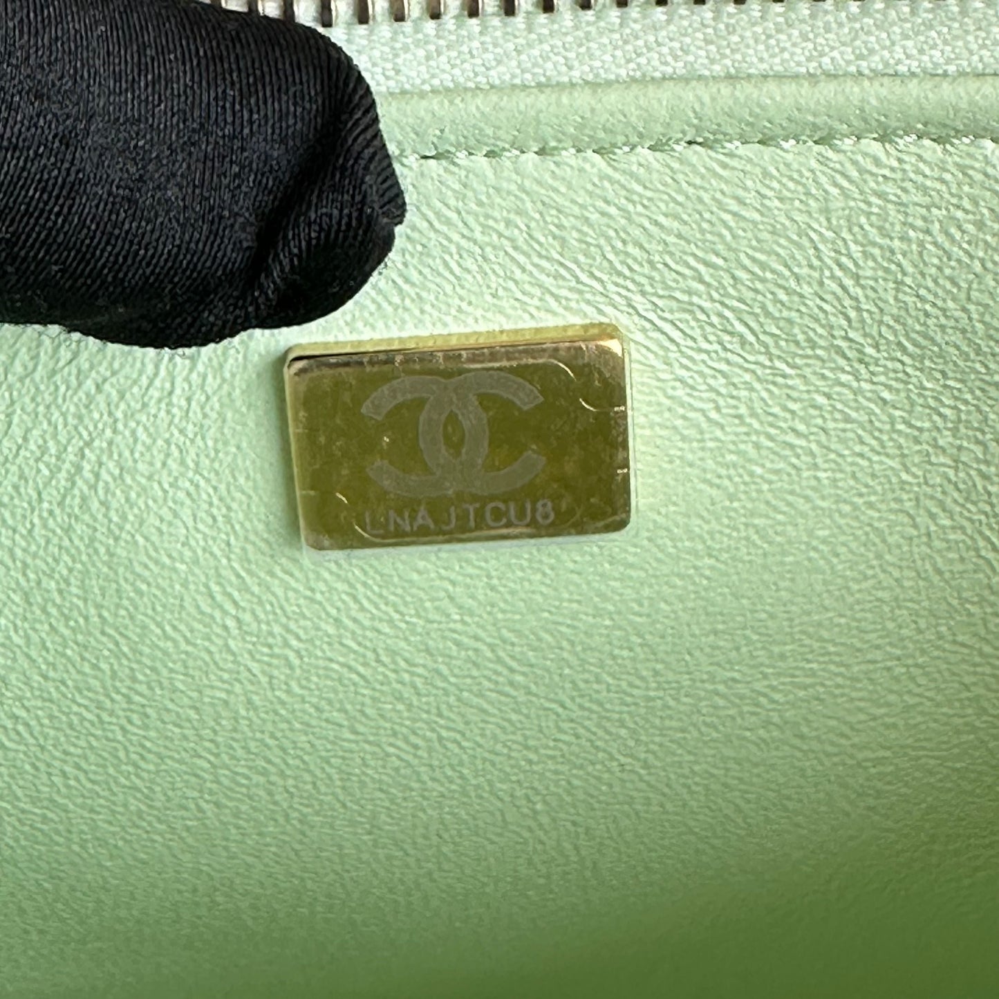 *Microchip, Brand New* Trendy CC Vanity Small Light Green Lambskin