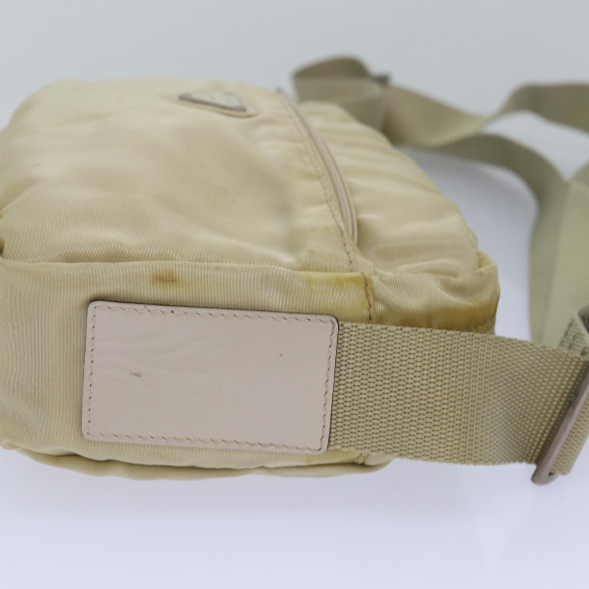 PRADA Shoulder Bag Nylon Beige Auth mr283