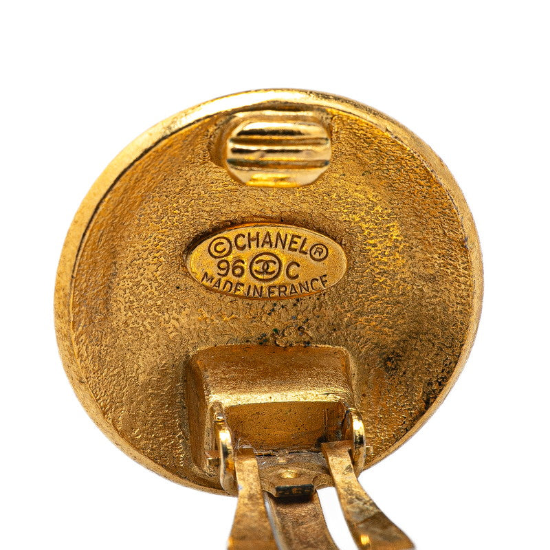 Chanel Gold Plated Coco Mark Vintage Earrings 96C