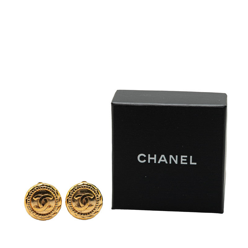 Chanel Gold Plated Coco Mark Round Earrings