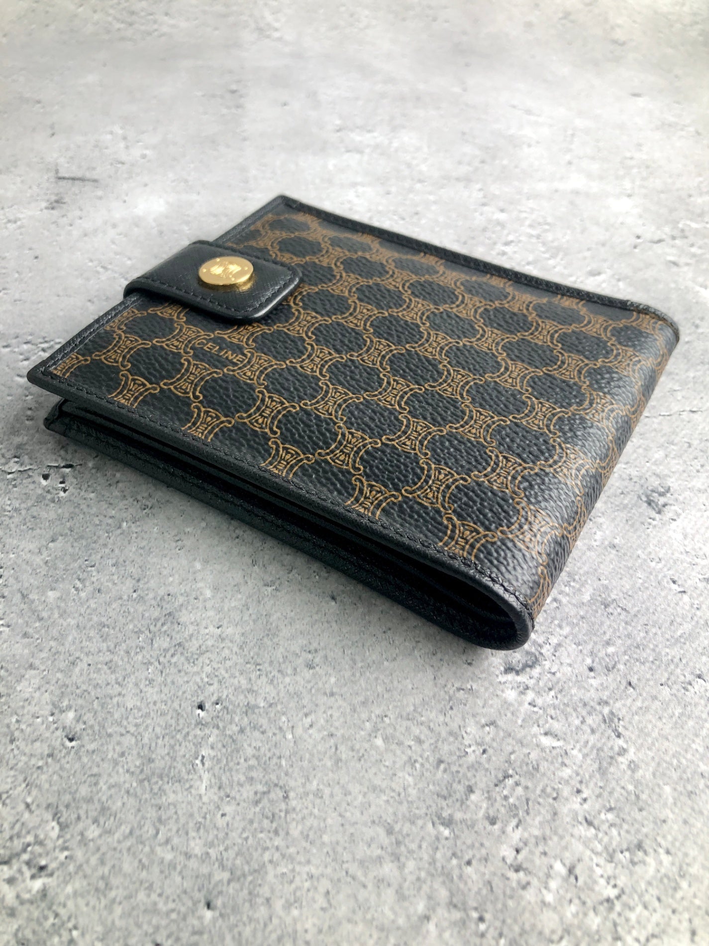CELINE Folded Wallet Black Vintage y827bx