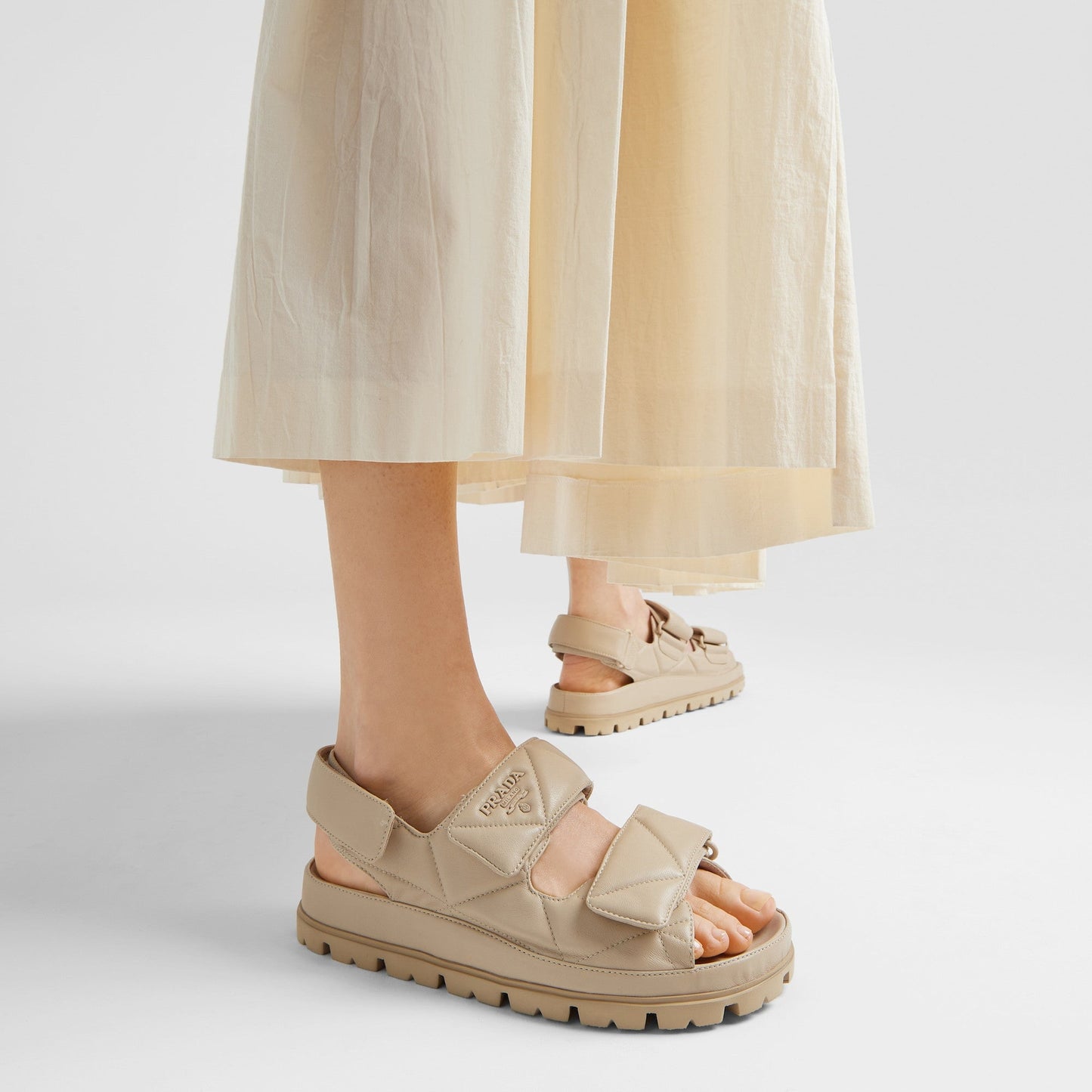 Padded nappa leather sandals