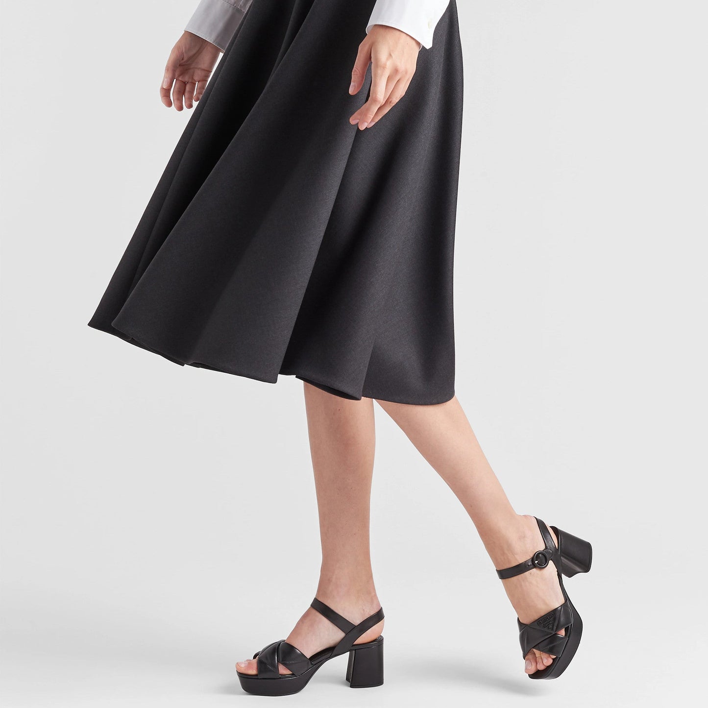 Quilted nappa leather platform sandals