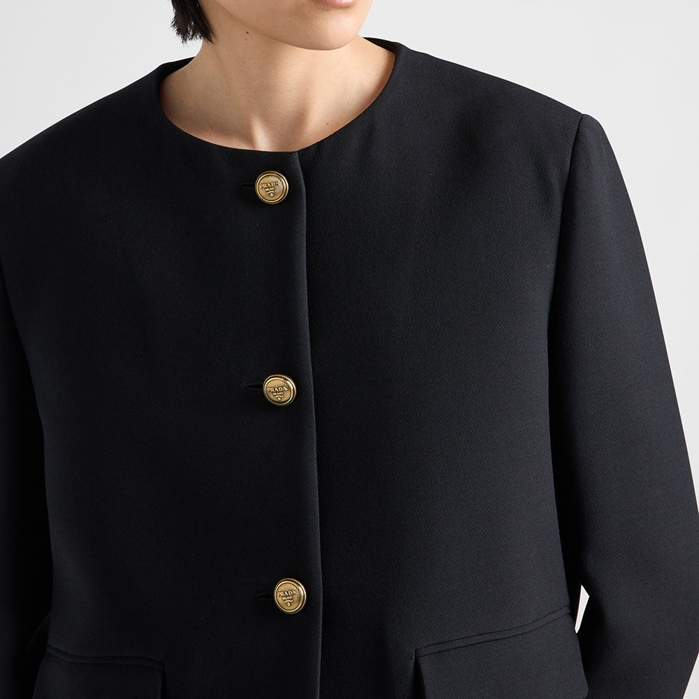 Single-breasted tricotine jacket
