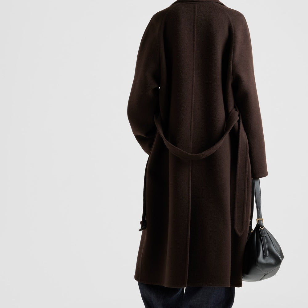Single-breasted cashgora coat