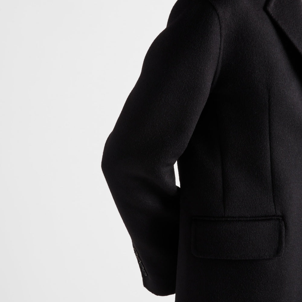 Single-breasted cashgora coat