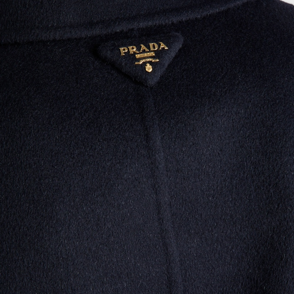 Double-breasted cashgora coat