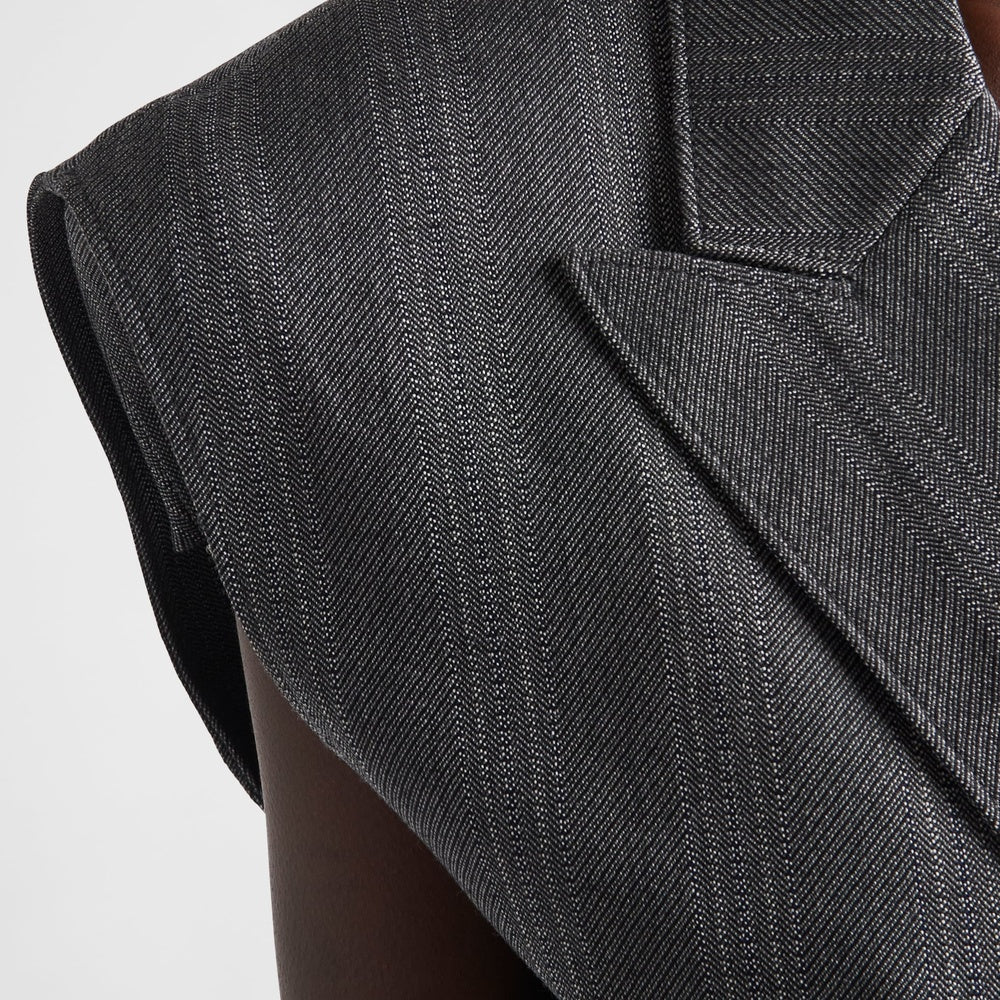 Single-breasted pinstripe wool vest