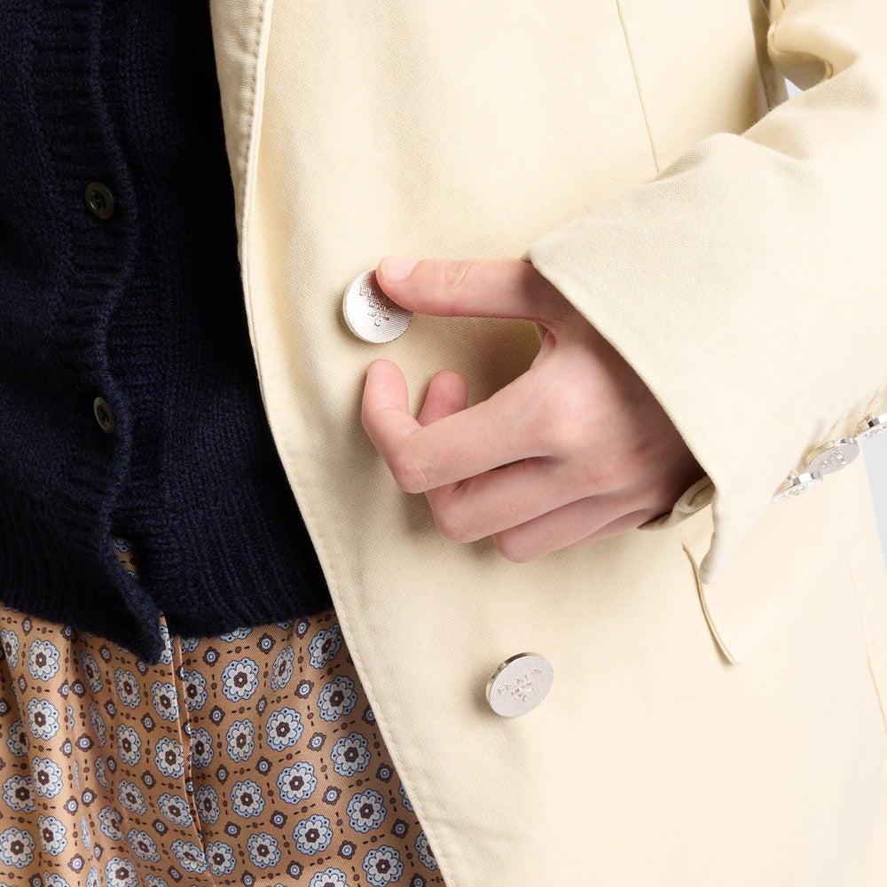 Single-breasted old canvas jacket