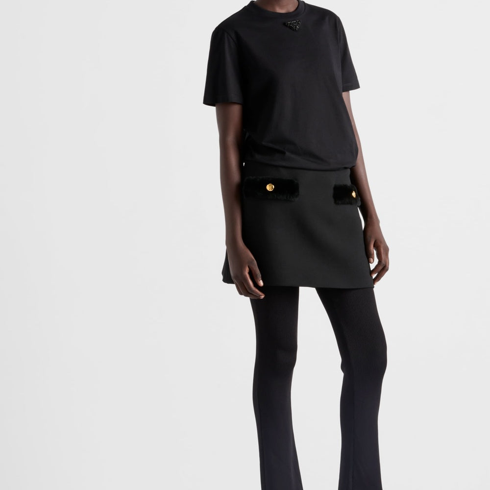 Jersey T-shirt with embroidered triangle