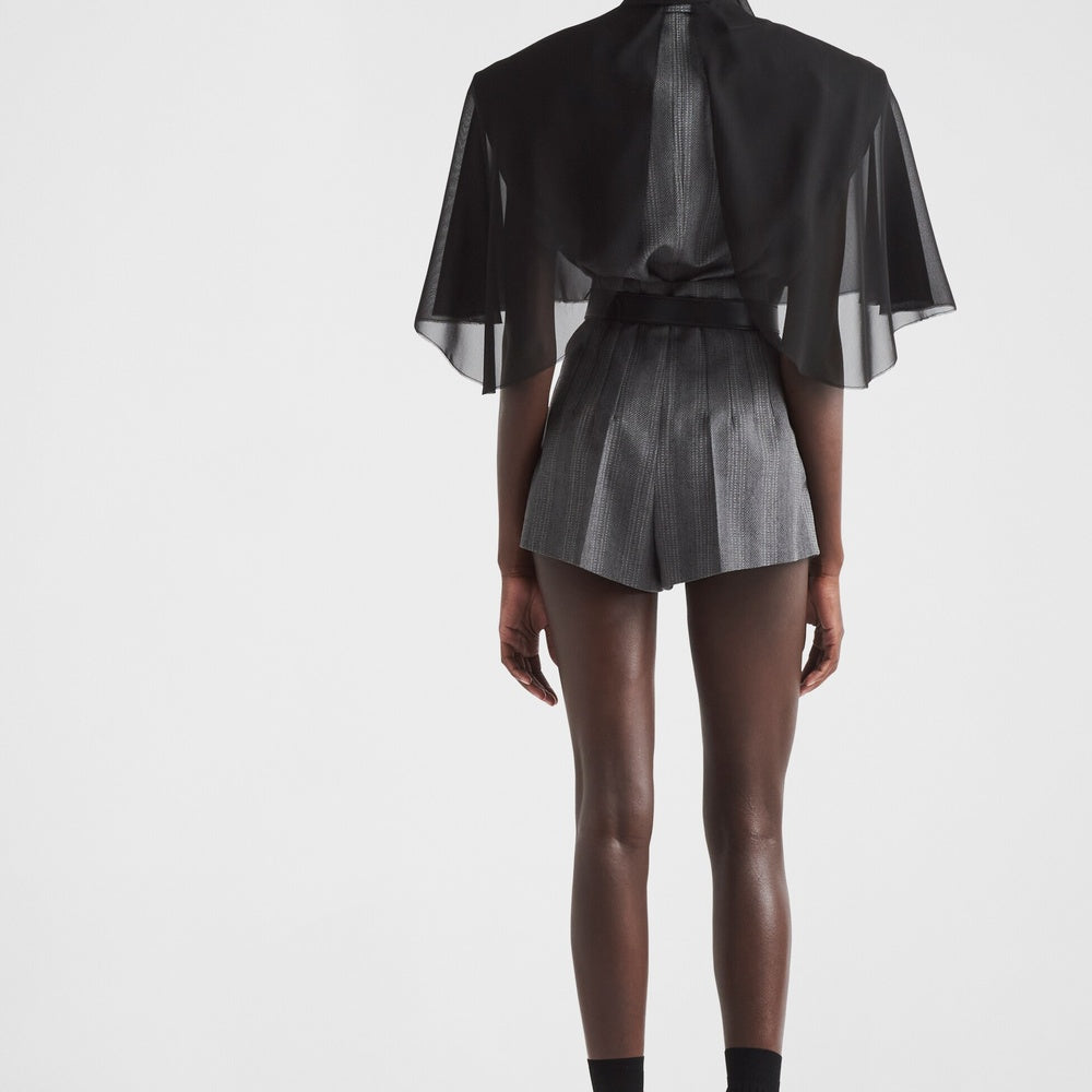 Pinstripe wool shorts