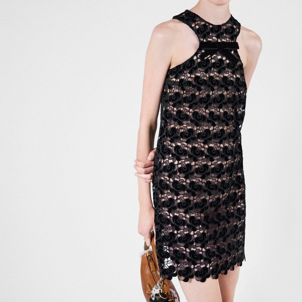 Guipure lace mini dress