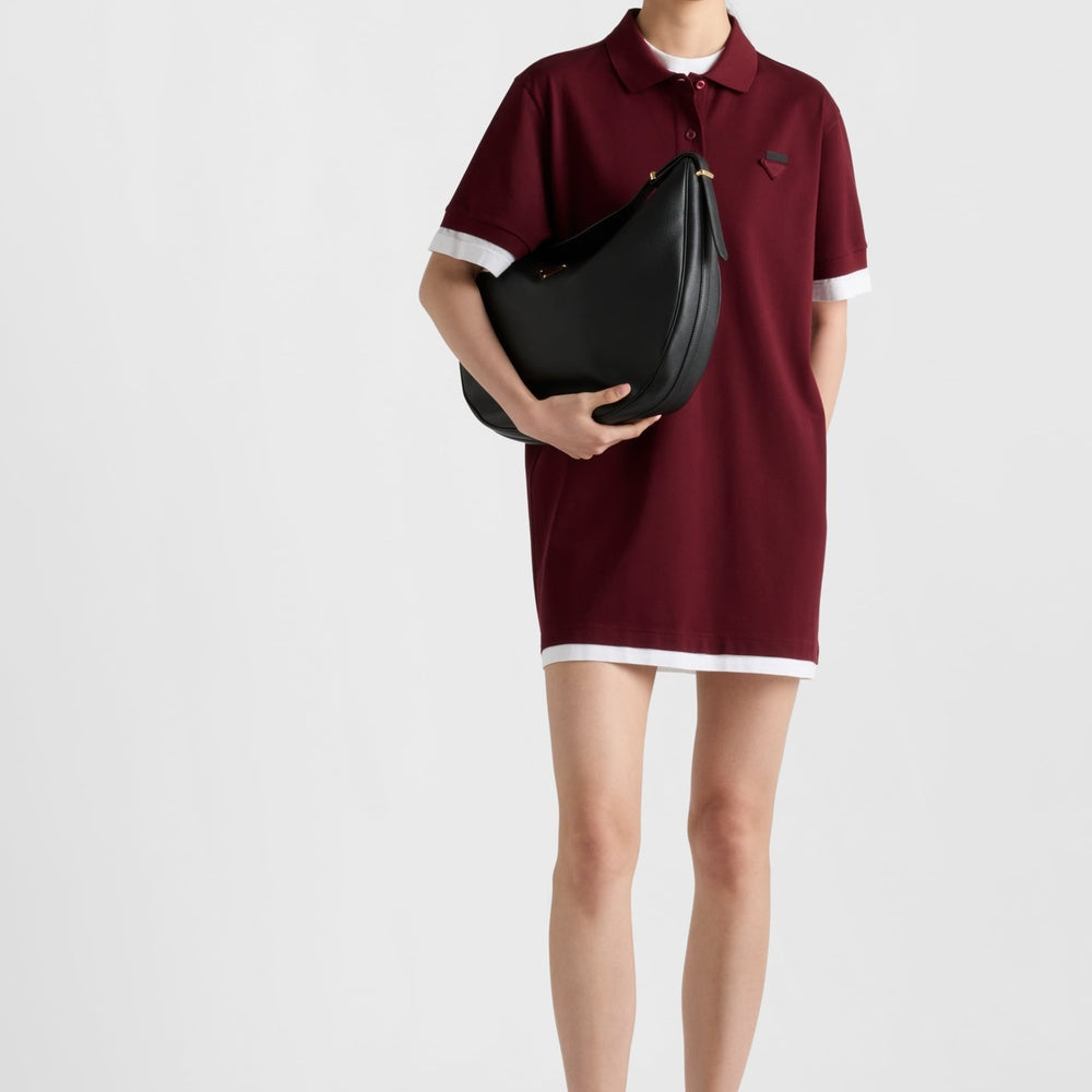 Piqué and jersey dress