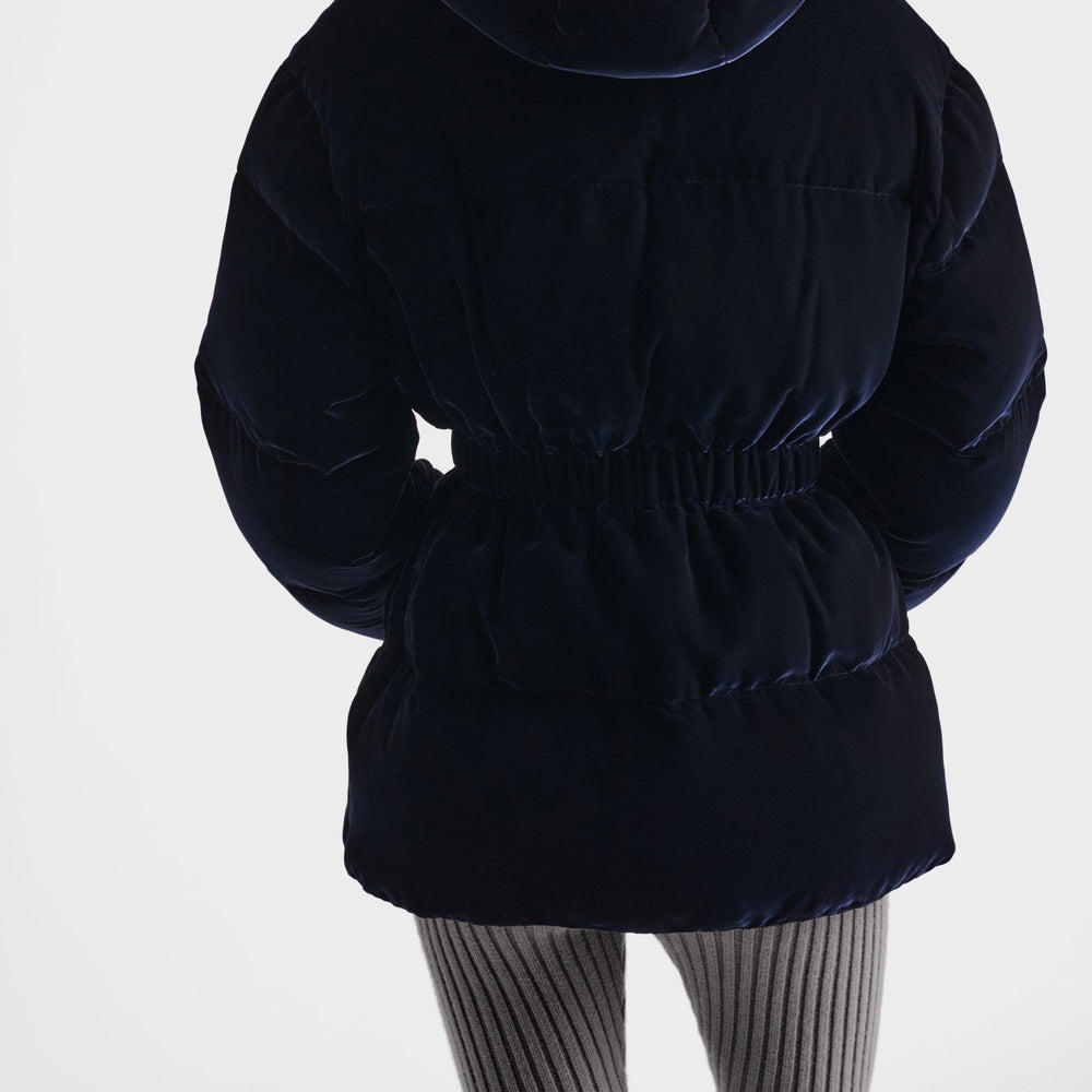 Velvet down jacket