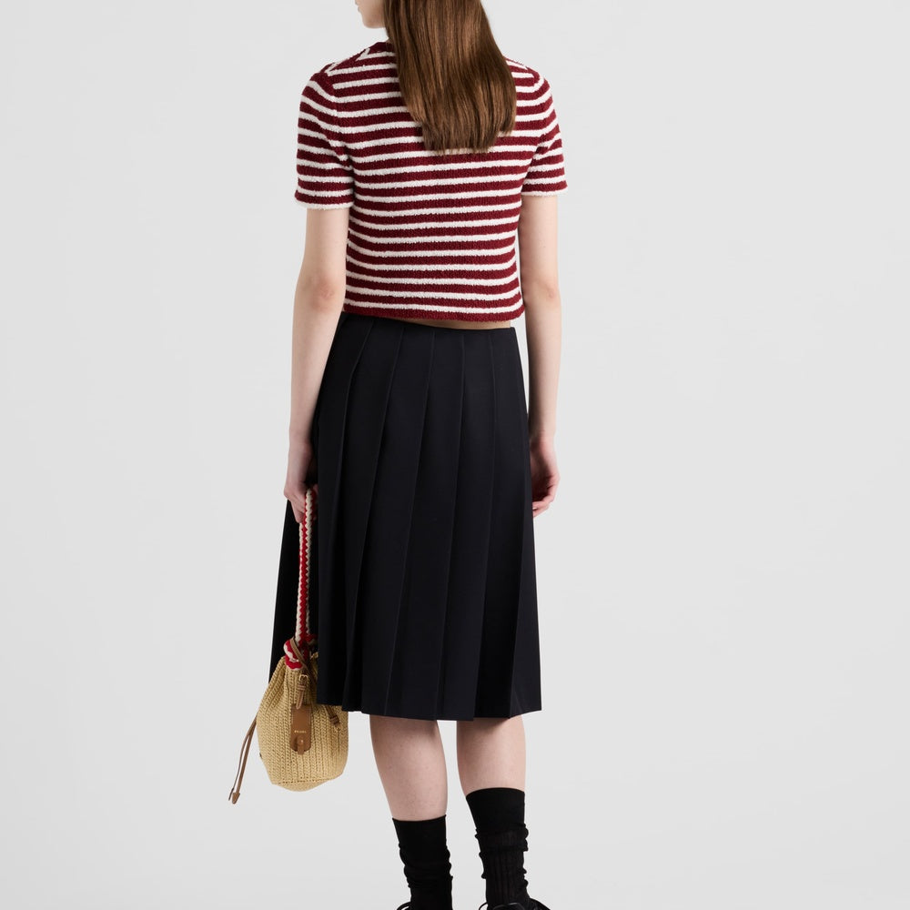 Cotton bouclé crew-neck sweater