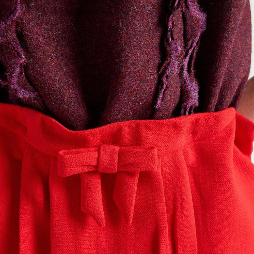 Melange natté midi skirt