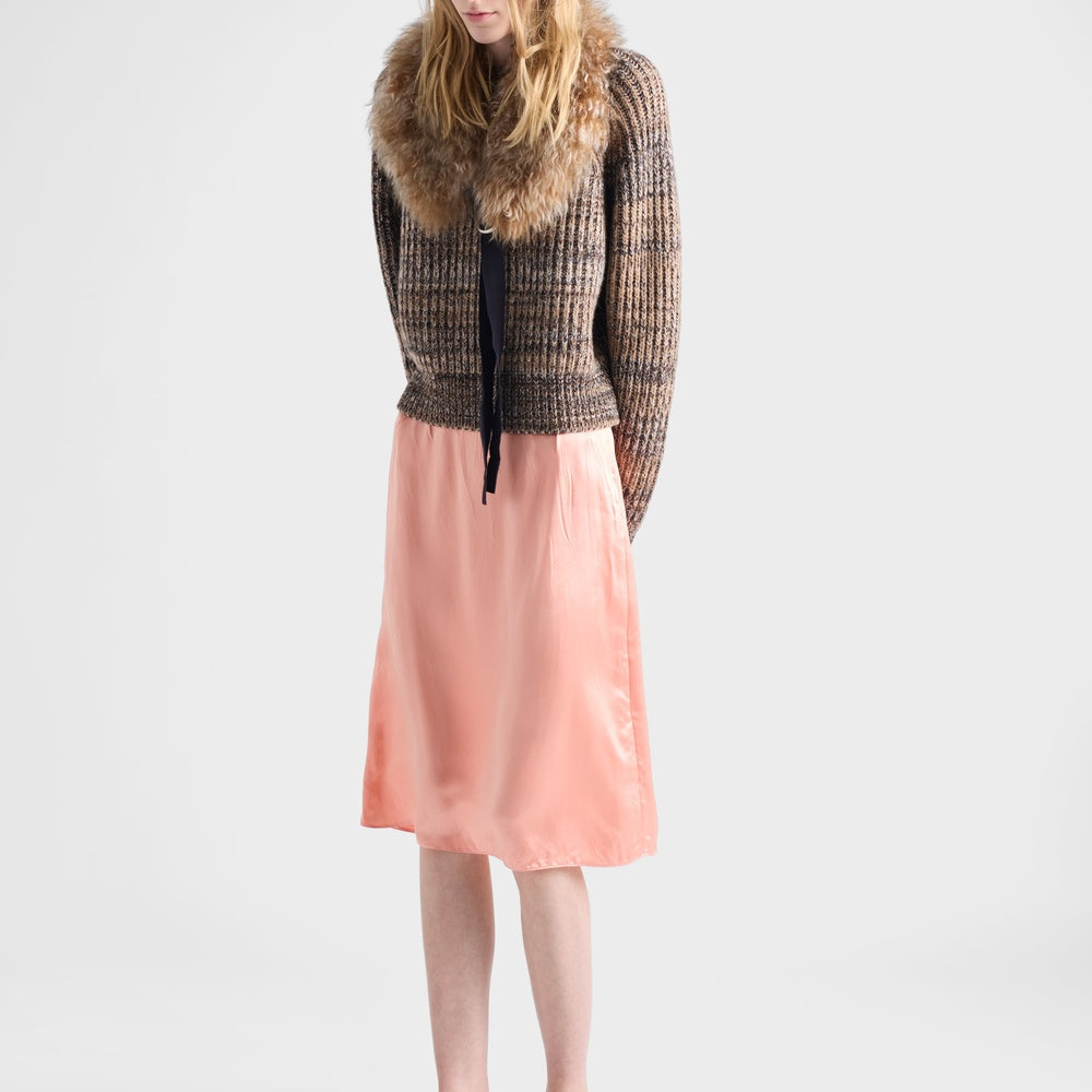 Washed satin skirt