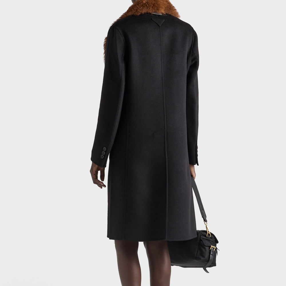 Double-breasted double cashwool coat