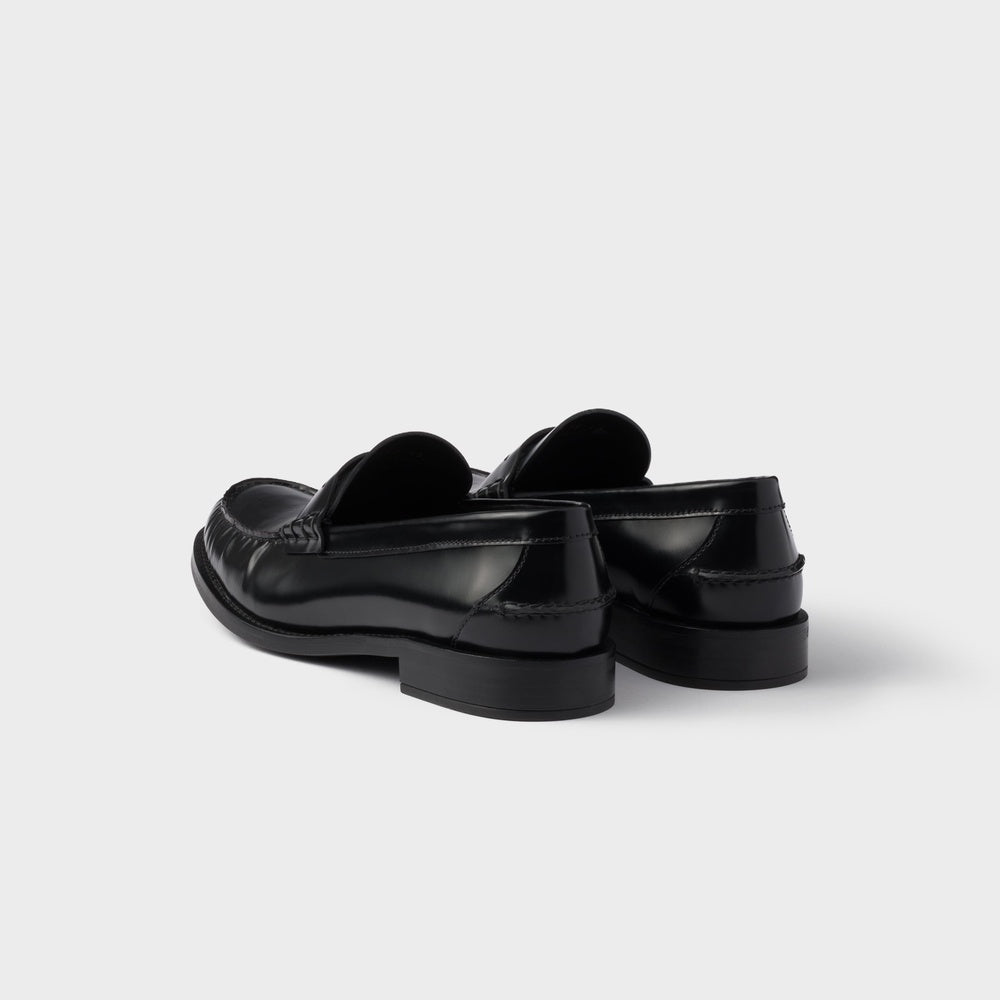 Brushed leather loafers
