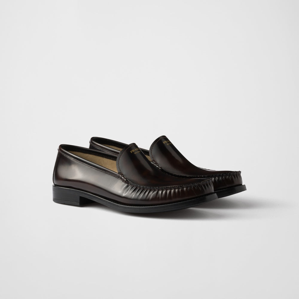 Brushed leather loafers