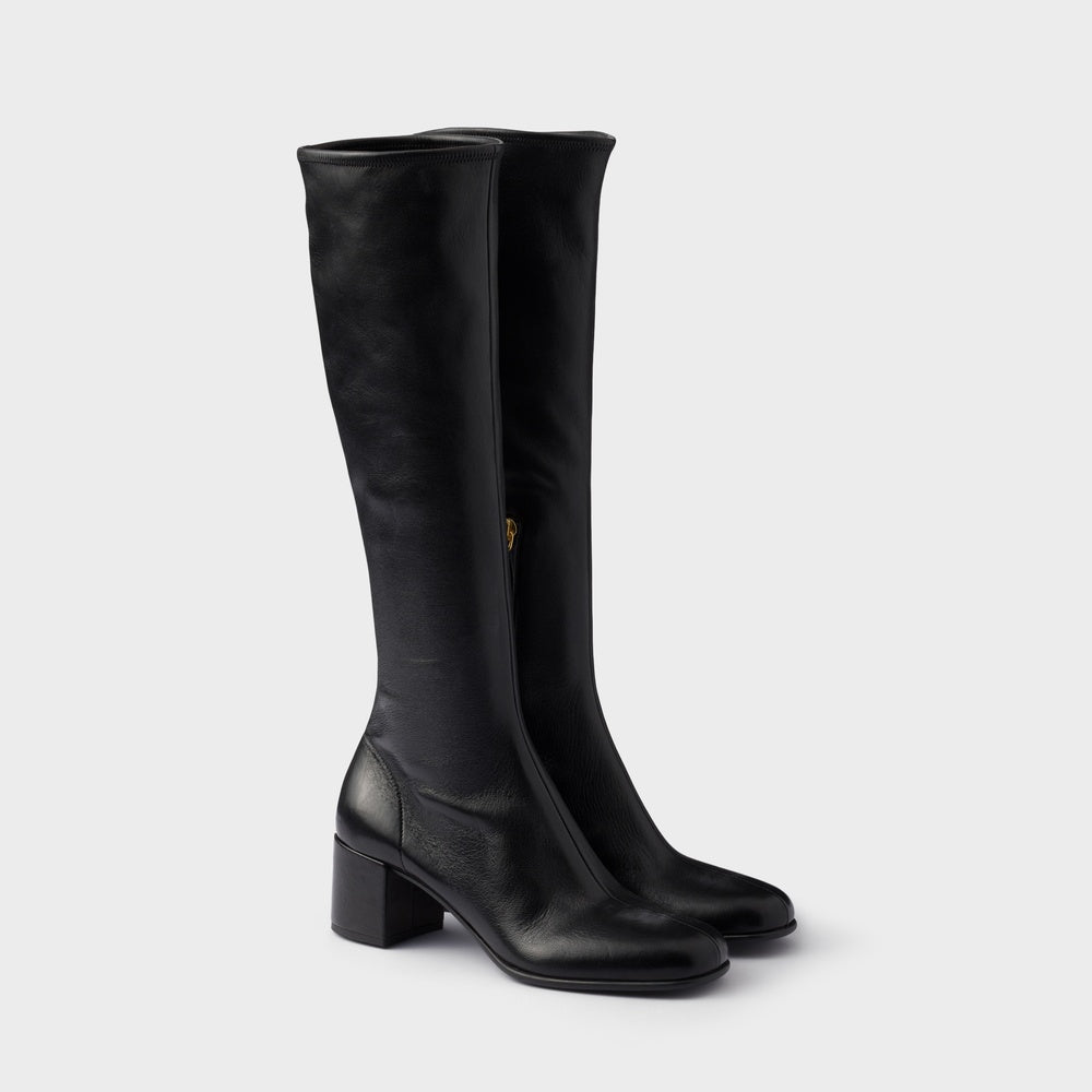 Stretch nappa leather boots