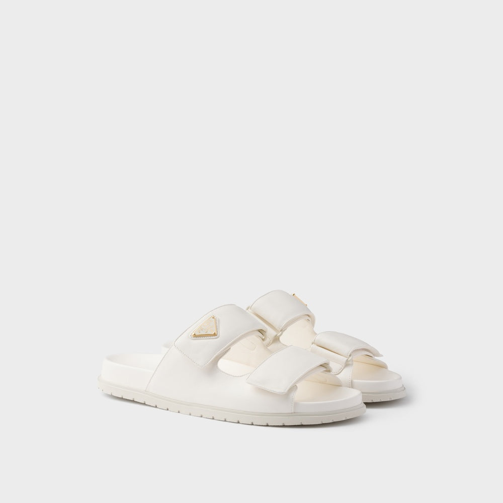 Nappa leather slides