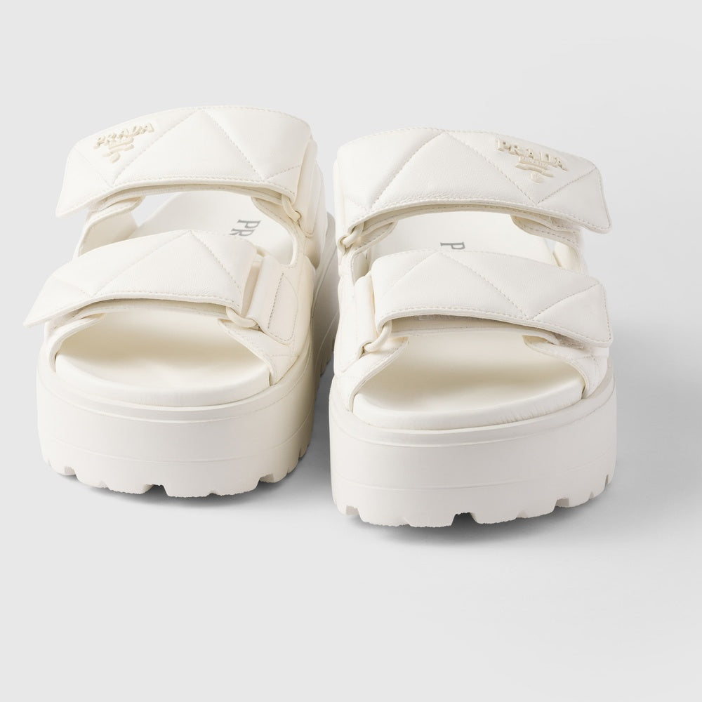 Padded nappa leather slides