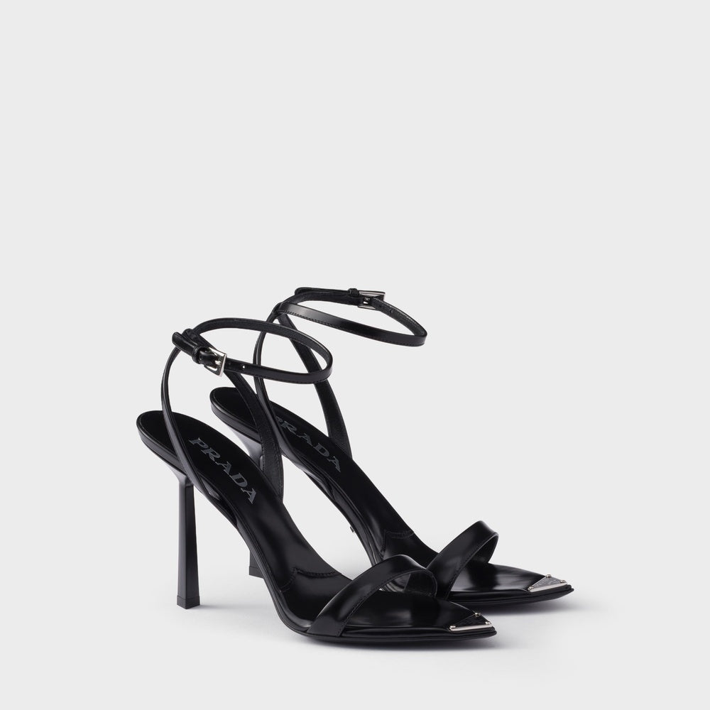 Brushed leather sandals