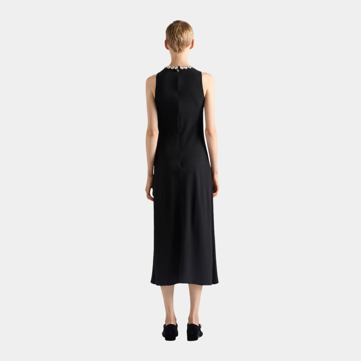 Embroidered Sablé Sheath Dress