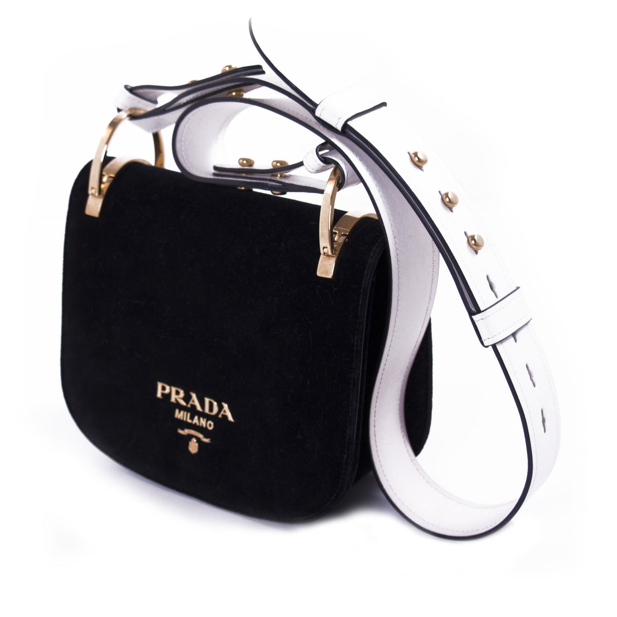 Prada Pionnière Velvet Saddle Bag